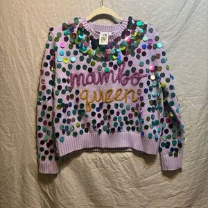 QUEEN OF SPARKLES Lavender Sweater Small